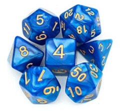 Set de 7 dados Marbled - Azul (AC-BL07)